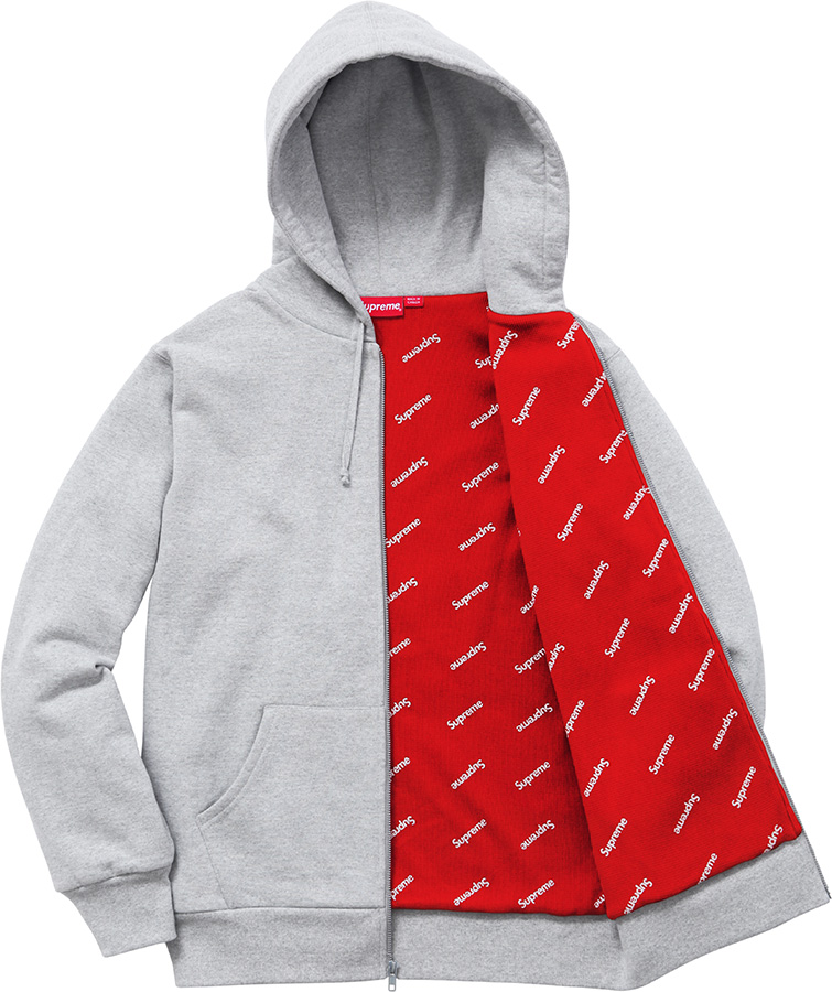 supreme thermal zip up hoodie